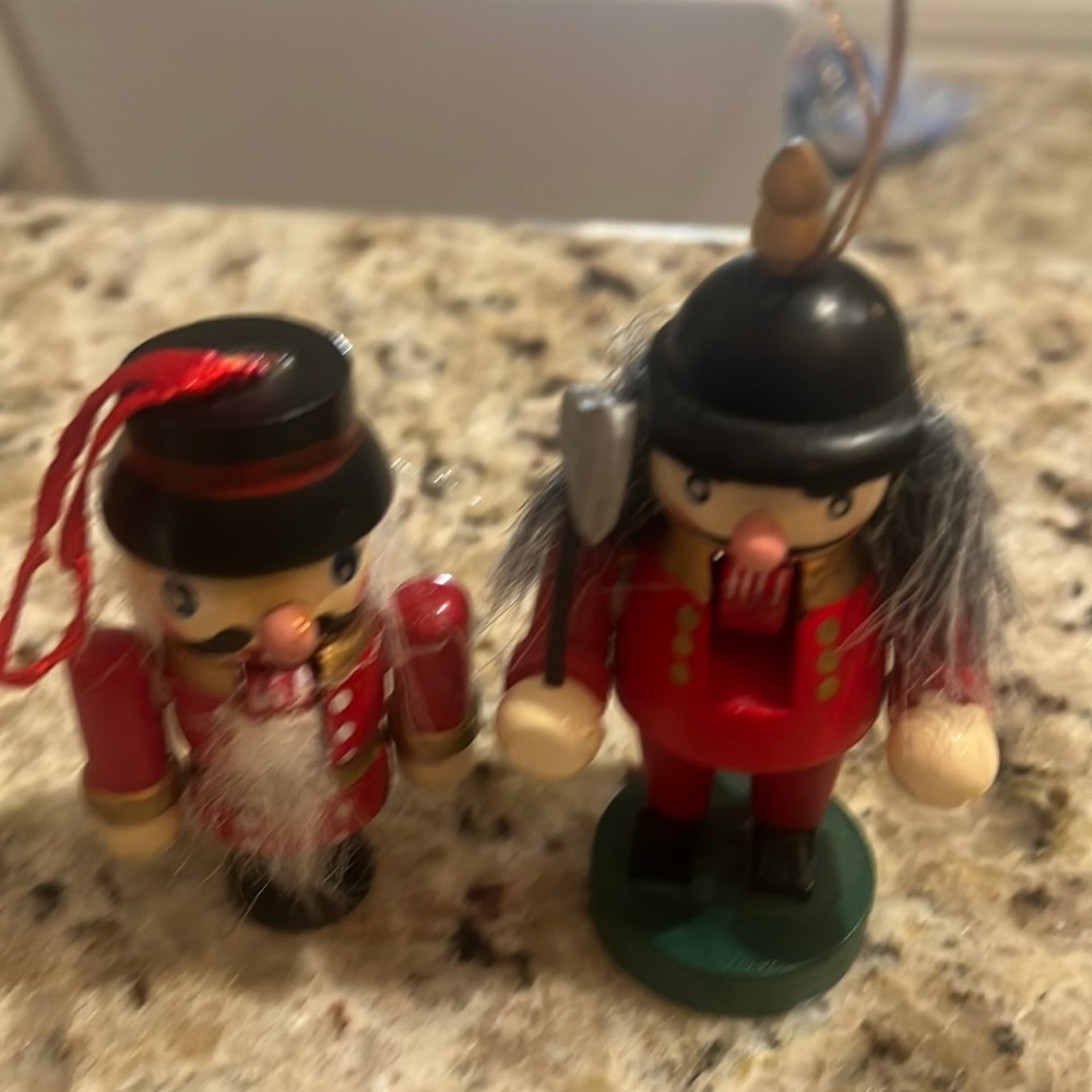 Miniature nutcracker ornaments 3 inches.  Set of 2.